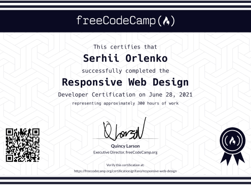 Responsive Web Design Certificate