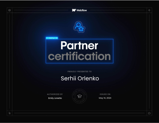 Partner Webflow certificate